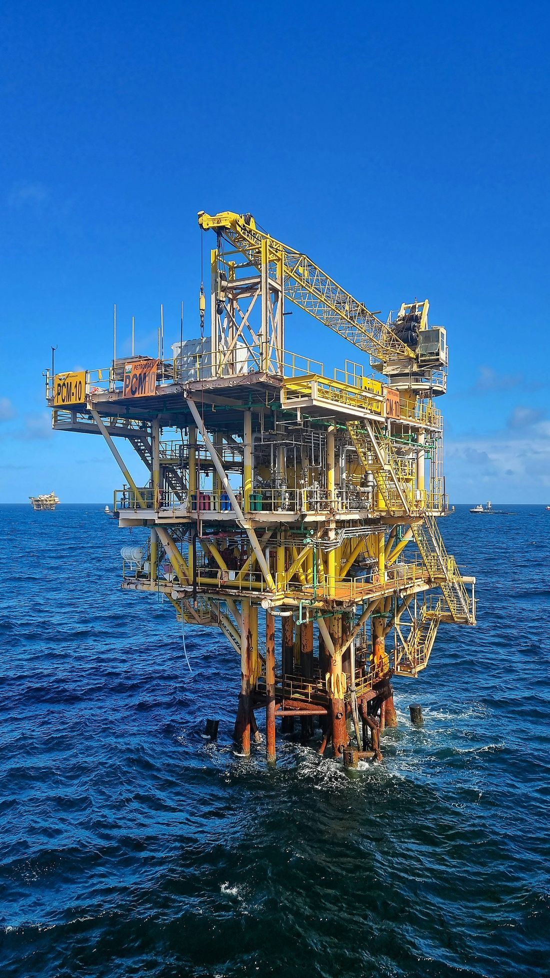 An offshore production platform above open sea